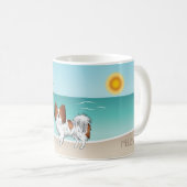 Mug Plage D'Été Tropicale De Chien De Papillon Rouge E (Devant droit)