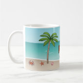 Mug Plage D'Été Tropicale De Chien De Papillon Rouge E (Gauche)