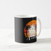 Mug Plage d'été vintage Aruba Palm Trees (Devant droit)