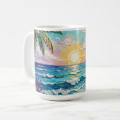 Mug Plage d'Impasto et coucher de soleil et lever de s (Devant gauche)