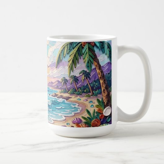 Mug Plage d'Impasto et coucher de soleil et lever de s (Droite)