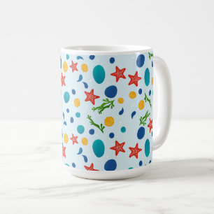 Mug Plage d'océan avec étoiles de mer, coquillages et 