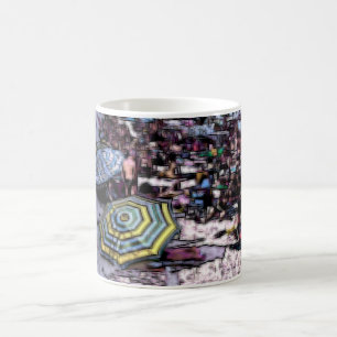 Mug Plage effet numérique de style "impression"