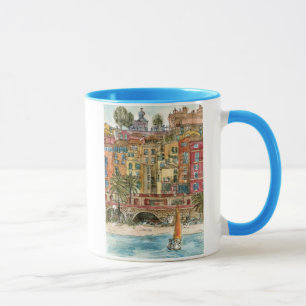 Mug Plage et bâtiments d'aquarelle des destinations
