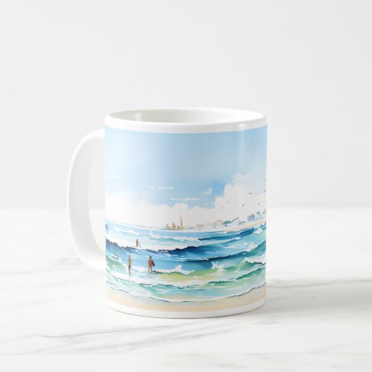 Mug Plage Et Vague (Devant gauche)