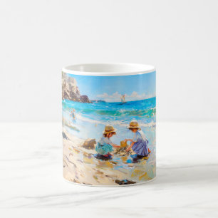 Mug Plage Impressionniste – Enfants au Bord de la Mer