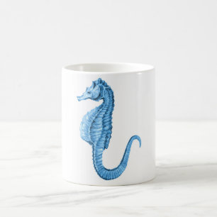 Mug Plage nautique côtière d'océan d'hippocampe bleu