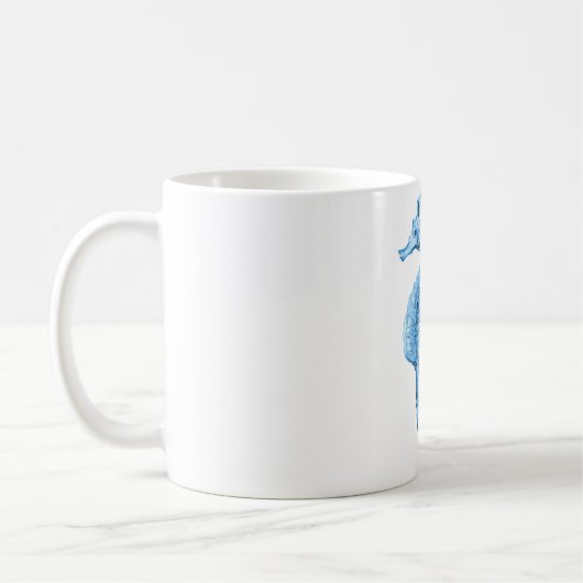 Mug Plage nautique côtière d'océan d'hippocampe bleu (Gauche)