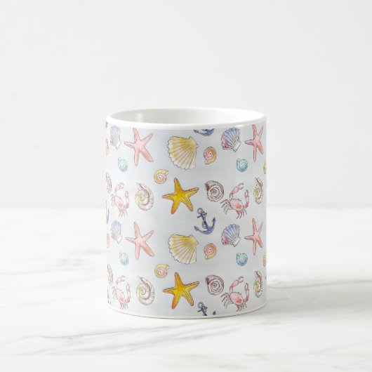 Mug Plage Nautique Ocean Beach Starfish Seashell Paste (Centre)