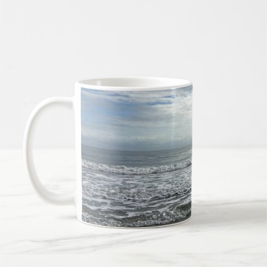 Mug Plage Ocean Water Sky Blue White Grey Wave Coastal (Gauche)