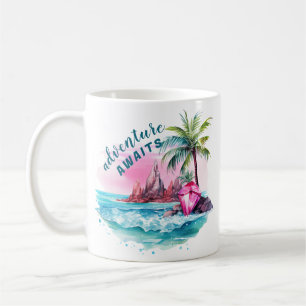 Mug Plage Palm Tree Mountain View Aventure Attend