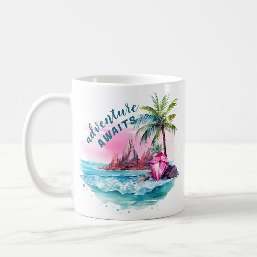Mug Plage Palm Tree Mountain View Aventure Attend (Gauche)