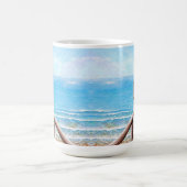 Mug Plage Peinture Jetée en bois Océan (Centre)