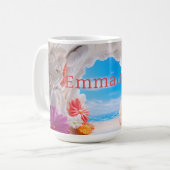 Mug Plage personnalisée Floral Cove 3D look (Devant gauche)