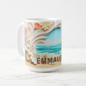 Mug Plage personnalisées Plage Cove Floral 3D look (Devant gauche)