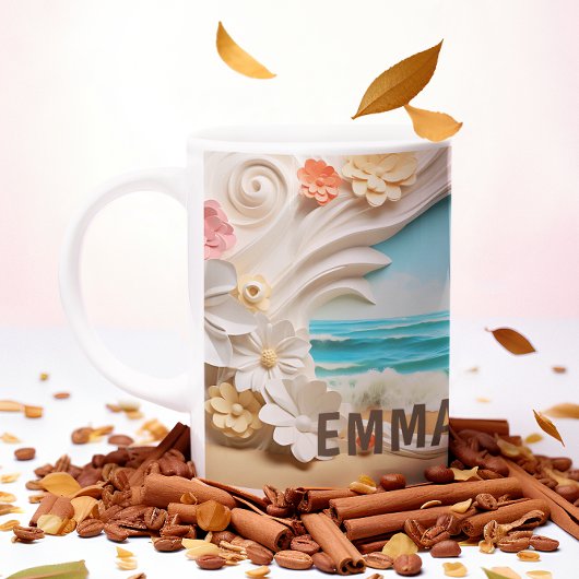 Mug Plage personnalisées Plage Cove Floral 3D look