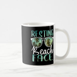 Mug Plage Repos Femme Face Vintage Retro Plage Amusant