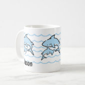 Mug Plage Requin Marteau Enfants Nom (Devant gauche)