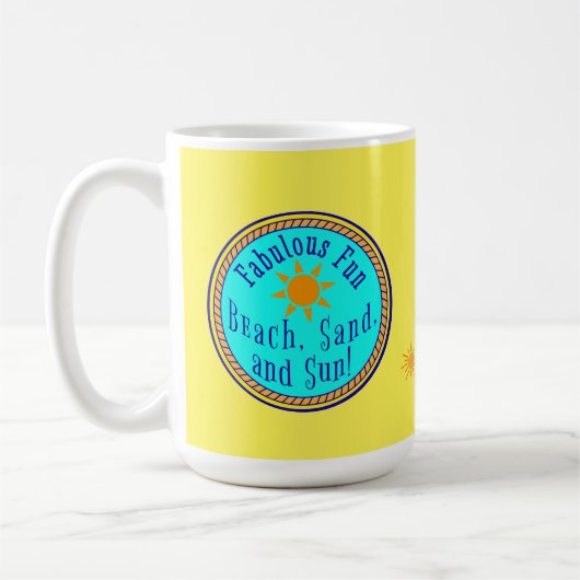 MUG PLAGE, SABLE ET SOLEIL ! FABULEUX AMUSANT SUNNY CA (Gauche)