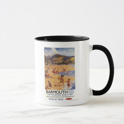 Mug Plage Scène mère et enfants British Rail (Droite)
