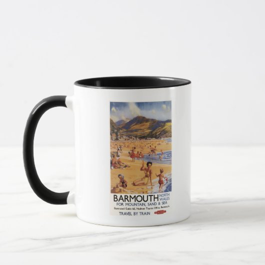 Mug Plage Scène mère et enfants British Rail (Gauche)