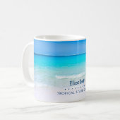 Mug Plage tropicale avec une mer turquoise Personnalis (Devant gauche)