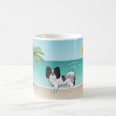 Mug Plage Tropicale d'été de Chien de Papillon noir et (Centre)