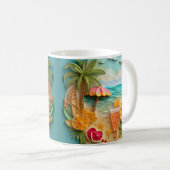 Mug Plage tropicale imprimée 3D (Devant droit)