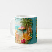 Mug Plage tropicale imprimée 3D (Devant gauche)