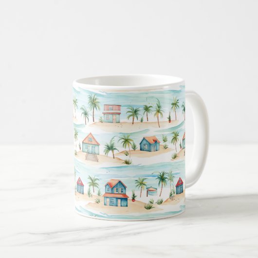 Mug Plage tropicale Océan Palm Tree (Devant droit)