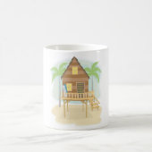Mug Plage tropicale Planches de surf et palmiers (Centre)