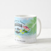 Mug Plage tropicale, vacances d'été | Personnalisé (Devant droit)