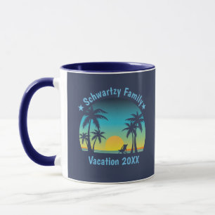 Mug Plage tropicale vintage Coucher de soleil d'été Pa