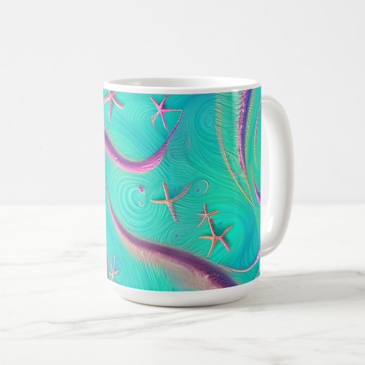 Mug Plage turquoise et violette de Starfish (Devant droit)