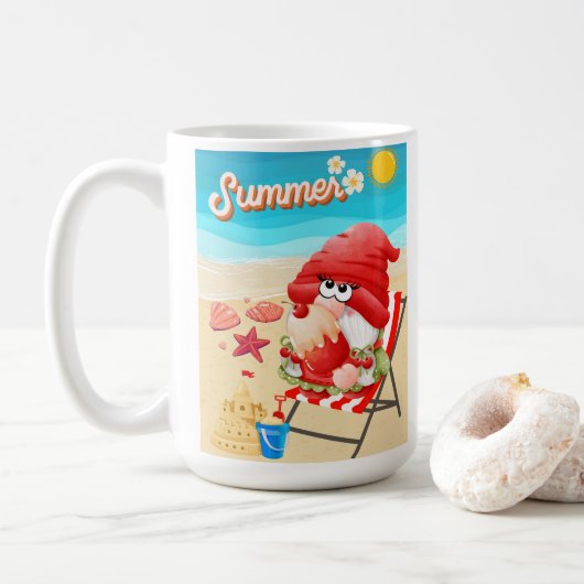 Mug plage, vacances (Avec donut)