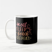 Mug Plage Vacances Manger Plage Dormir Répéter (Gauche)