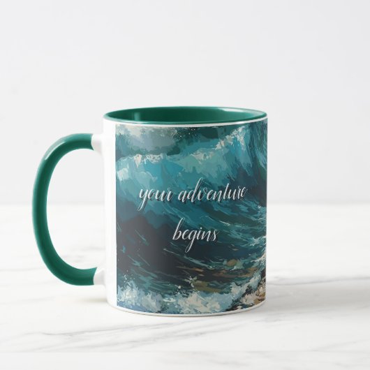Mug Plage Vagues et peinture à thème Sable (Gauche)
