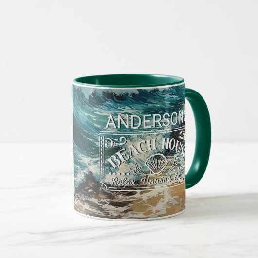 Mug Plage Vagues et peinture à thème Sable (Devant droit)