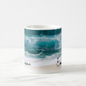 Mug Plage Vagues tropicales sable Nom moderne (Centre)