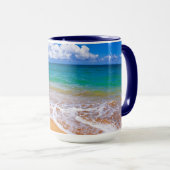 Mug Plage Vide Et Eaux Bleues (Devant droit)