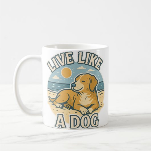 Mug Plage Vivez comme un Chien (Gauche)