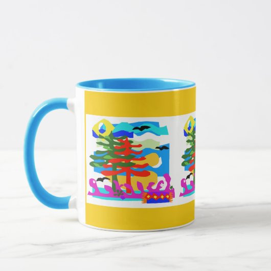 Mug PLAGES - Soleil & Surf - Australie - Jaune (Gauche)