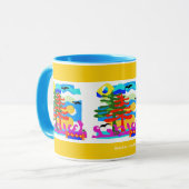 Mug PLAGES - Soleil & Surf - Australie - Jaune (Devant gauche)
