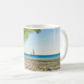 Mug Plages tropicales | Bateau, Palmier, Aruba (Devant droit)