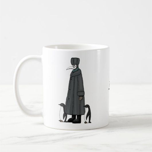 Mug Plague Doctor avec des pingouins drôle nom personn (Gauche)