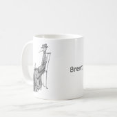 Mug Plague Doctor with Cat Goth art Nom personnalisé (Devant gauche)