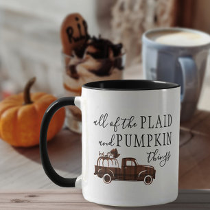 Mug Plaid and Citrouille Fall Farmhouse Rustique