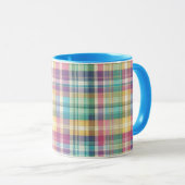 Mug Plaid au printemps/Pâques/tartan (Devant droit)