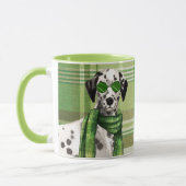 Mug Plaid avec un chien de Noël dalmate (Gauche)