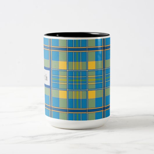 Mug Plaid bleu clair, 15 oz (Centre)